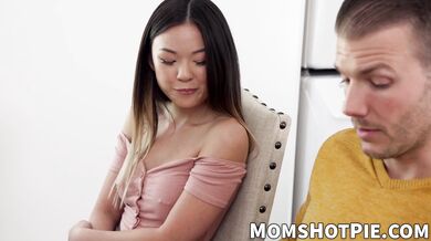 Attractive nubiles Haley Spades and Lulu Chu takes hard cock into their mouths